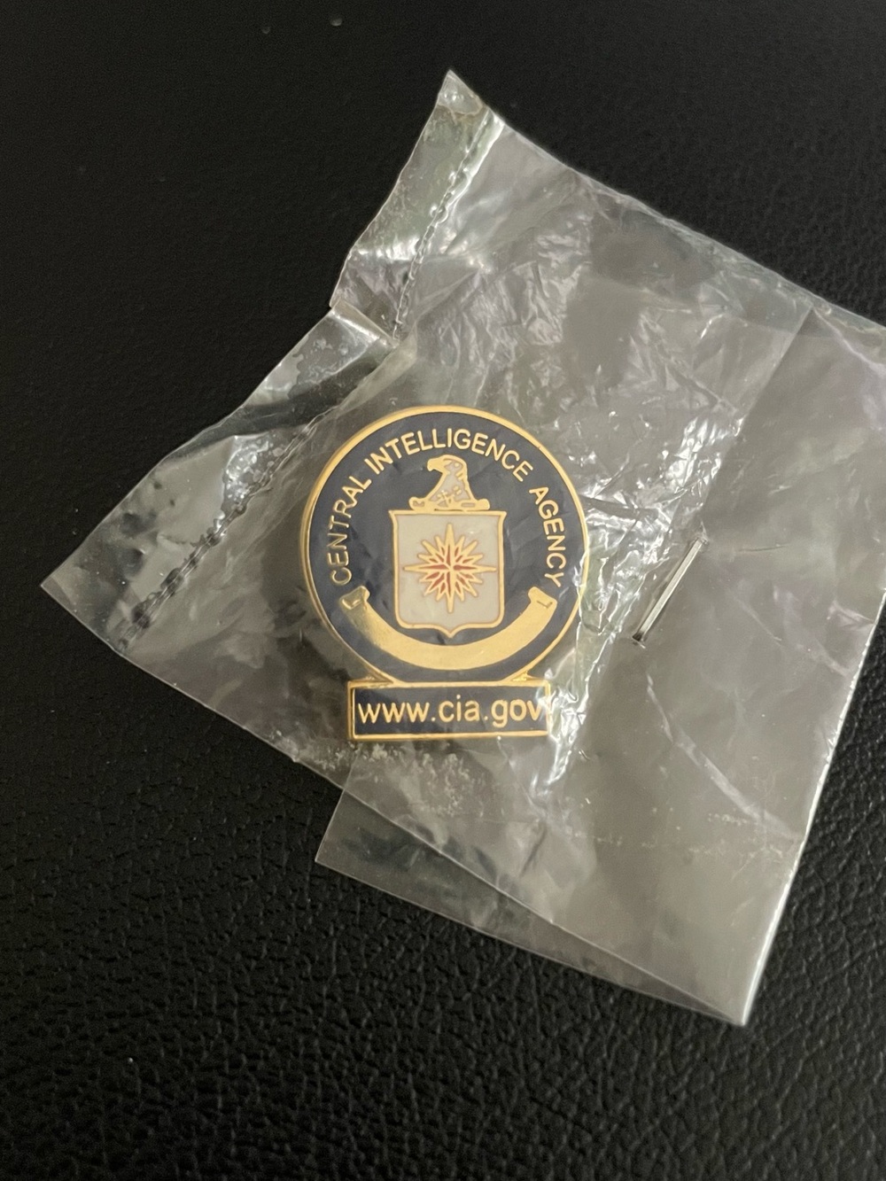Central Intelligence Agency Gold and Black Enamel Lapel Pin